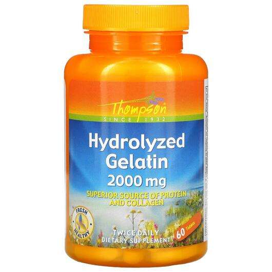 Основне фото товара Thompson, Hydrolyzed Gelatin 1000 mg, Желатин, 60 таблеток
