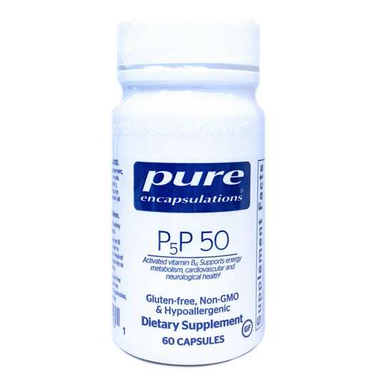 Основне фото товара Pure Encapsulations, P5P 50, Піридоксал-5-фосфат, 60 капсул