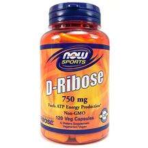 Now, Sports D-Ribose 750 mg, 120 Veg Capsules