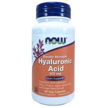 Now, Hyaluronic Acid Double Strength 100 mg, 60 Veg Capsules