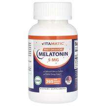 Vitamatic, Melatonin Natural Berry 5 mg, 365 Fast Dissolve Tab...