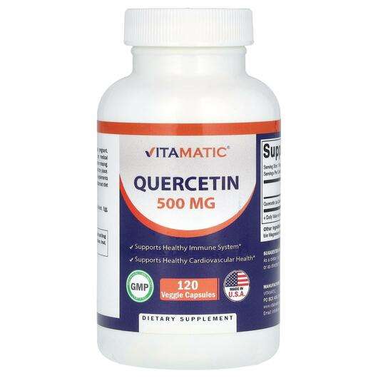 Основное фото товара Vitamatic, Кверцетин, Quercetin 500 mg, 120 капсул