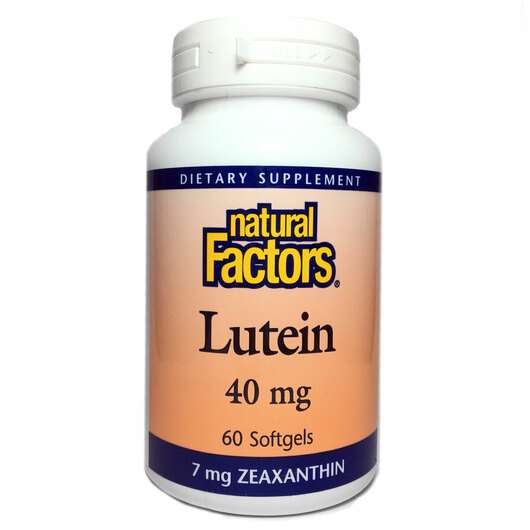 Основне фото товара Natural Factors, Lutein 40 mg, Лютеїн 40 мг, 60 капсул