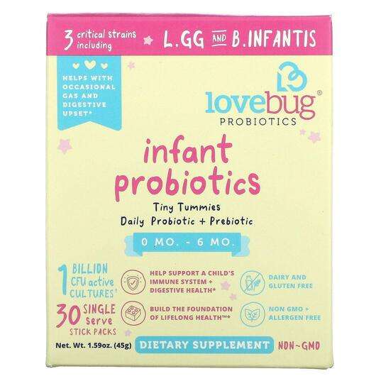 Основное фото товара Пробиотики, Tiny Tummies Daily Probiotic + Prebiotic 0-6 Mo. 1...