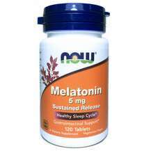 Now, Мелатонин 5 мг, Melatonin 5 mg, 120 таблеток
