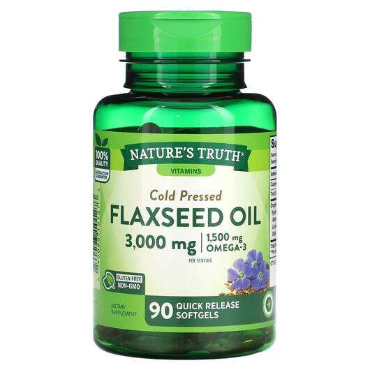 Основное фото товара Nature's Truth, Льняное Масло, Flaxseed Oil 3000 mg, 90 Quick ...