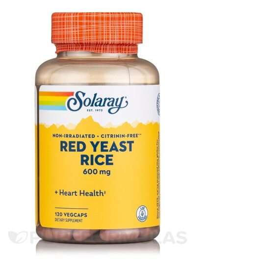 Основное фото товара Solaray, Красный дрожжевой рис, Red Yeast Rice 600 mg, 120 капсул