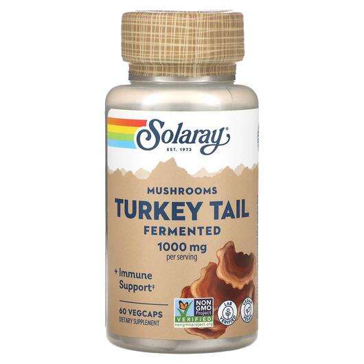 Основне фото товара Solaray, Fermented Turkey Tail Mushrooms 500 mg, Гриби Трамете...