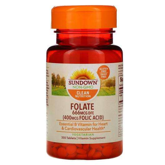 Основное фото товара Sundown Naturals, Фолат, Folate 666 mcg DFE, 350 таблеток