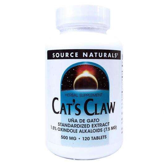 Основне фото товара Source Naturals, Cat's Claw 500 mg 120, Котячий кіготь 500 мг,...