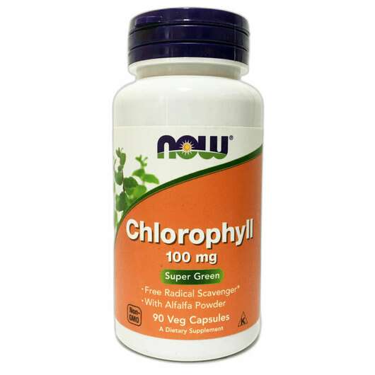 Основне фото товара Now, Chlorophyll 100 mg, Хлорофіл 100 мг, 90 капсул
