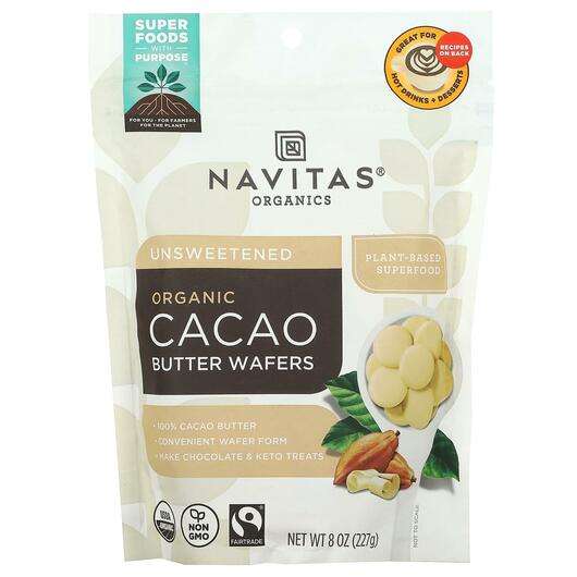 Основное фото товара Navitas Organics, Какао Порошок, Organic Cacao Butter Wafers U...