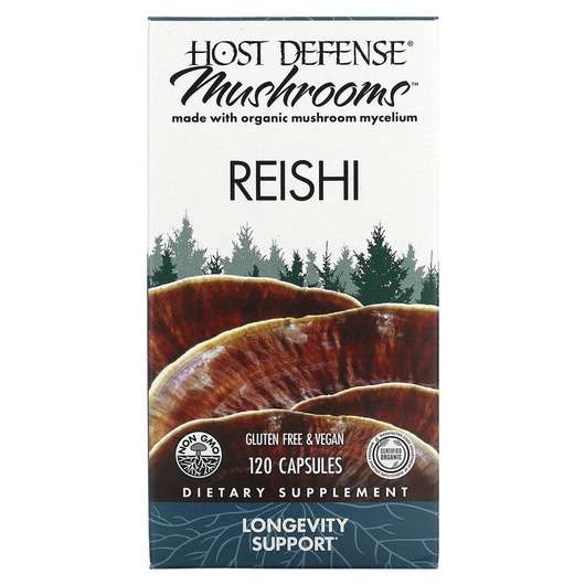 Основне фото товара Host Defense Mushrooms, Reishi, Гриби Рейши, 120 капсул