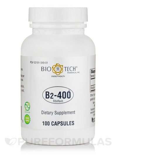 Основне фото товара Bio-Tech Pharmacal, B2-400 Riboflavin, Вітамін В2 Рибофлавін, ...