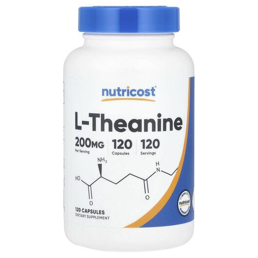 Основне фото товара Nutricost, L-Theanine 200 mg, L-Теанін, 120 капсул