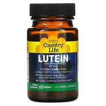 Country Life, Lutein 20 mg, Лютеїн 20 мг, 60 капсул