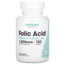 Nutricost, Фолиевая кислота, Women Folic Acid with Biotin &...