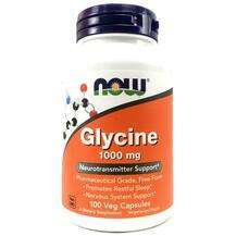Now, Glycine 1000 mg, Гліцин 1000 мг, 100 капсул