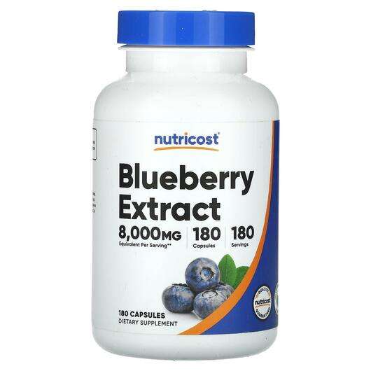 Основне фото товара Nutricost, Blueberry Extract, Лохина, 180 капсул
