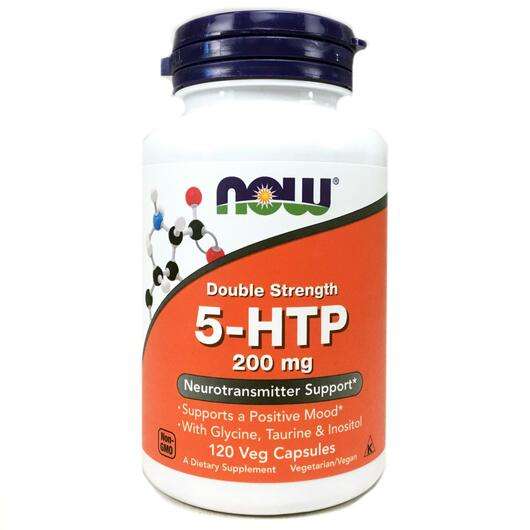 Основне фото товара Now, 5-HTP 200 mg Double, 5-HTP 200 мг Подвійна сила, 120 капсул
