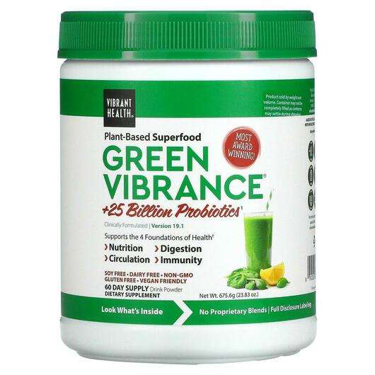 Основное фото товара Vibrant Health, Суперфуд, Green Vibrance, 709.8 г