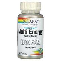 Solaray, Twice Daily Multi Energy Multivitamin Iron Free, Залі...