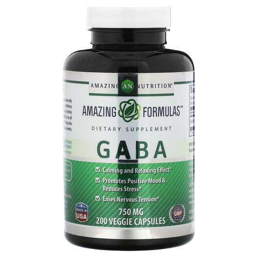 Основное фото товара Amazing Nutrition, ГАМК, GABA 750 mg, 200 капсул