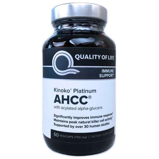 Основне фото товара Quality of Life, Kinoko Platinum AHCC, Кіноко Платинум 750 мг,...
