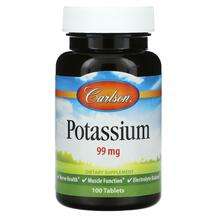 Carlson, Калий, Potassium 99 mg, 100 таблеток