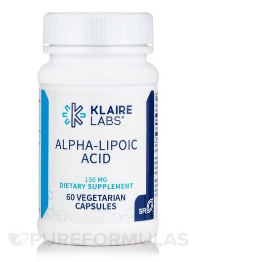 Основное фото товара Klaire Labs SFI, Альфа-липоевая кислота, Alpha Lipoic Acid 150...