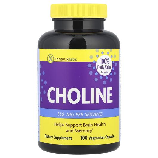 Основне фото товара Choline 550 mg Основне фото товара InnovixLabs, Choline 550 mg, Холін, 100 капсул