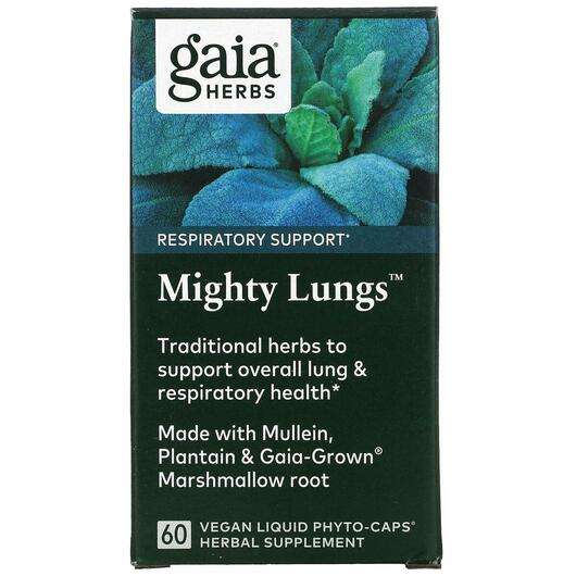 Основное фото товара Gaia Herbs, Поддержка органов дыхания, Mighty Lungs, 60 капсул