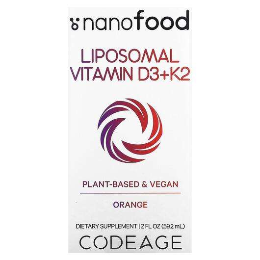 Основне фото товара CodeAge, Liposomal Vitamin D3+K2 Orange, Вітамін D3 Ліпосомаль...