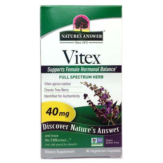 Основне фото товара Nature's Answer, Vitex 40 mg, Авраамове дерево, 90 капсул