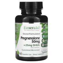 Emerald, Pregnenolone + DHEA 25 mg, Прегненолон, 60 капсул