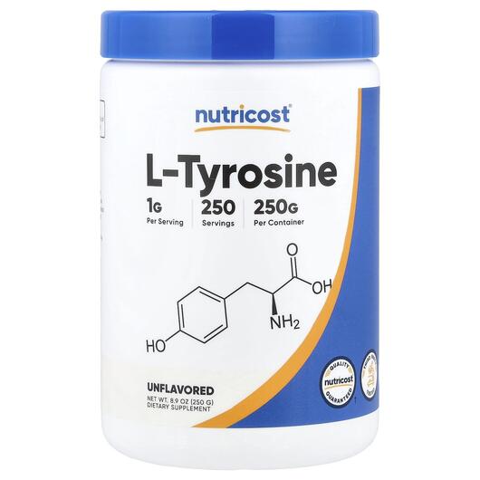 Основне фото товара Nutricost, L-Tyrosine Unflavored, L-Тирозин, 250 г
