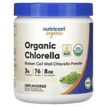 Nutricost, Organic Chlorella Unflavored, Хлорела, 227 г