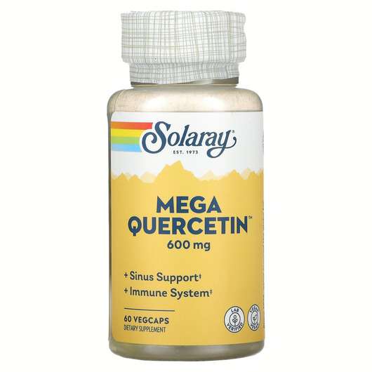 Основне фото товара Solaray, Mega Quercetin, Мега Кверцетин 600 мг, 60 капсул