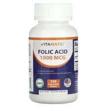 Vitamatic, Фолиевая кислота, Folic Acid 1000 mcg, 240 таблеток