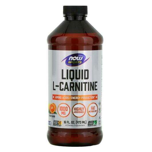 Основне фото товара Now, L-Carnitine Liquid, L-Карнітин 1000 мг Рідкий Цитрус, 473 мл