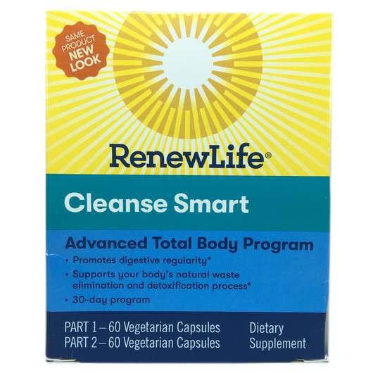 Основное фото товара Renew Life, Детокс, Cleanse Smart Total Body Cleanse, 30 дневн...