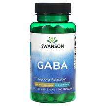 Swanson, ГАМК, Gaba High Potency 500 mg, 100 капсул