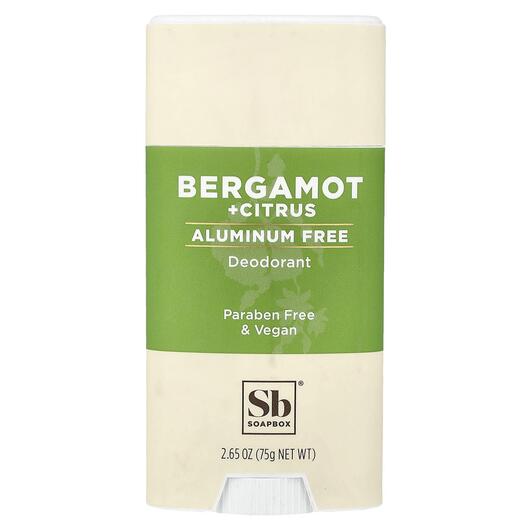 Основне фото товара Soapbox, Aluminum Free Deodorant Bergamot + Citrus, Дезодорант, 7