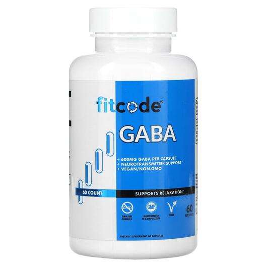 Основное фото товара FitCode, ГАМК, GABA 600 mg, 60 Count