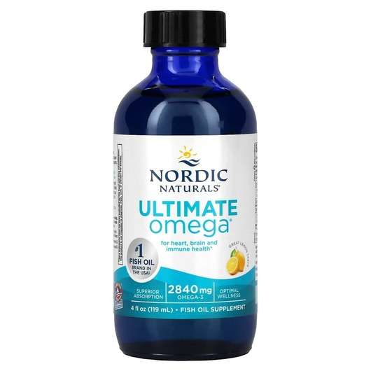 Основне фото товара Nordic Naturals, Ultimate Omega 2840 mg, Омега-3, 119 мл