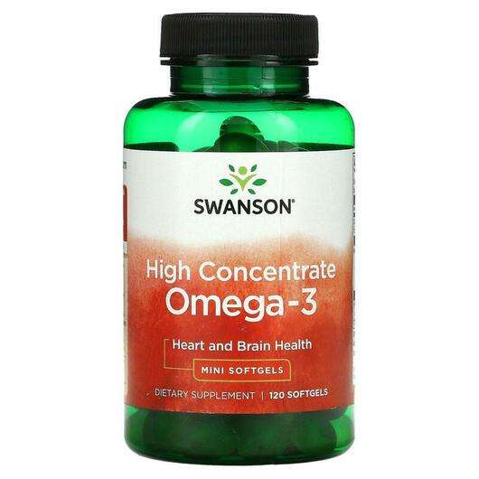 Основне фото товара Swanson, High Concentrate Omega-3, Риб'ячий жир Омега-3, 120 к...