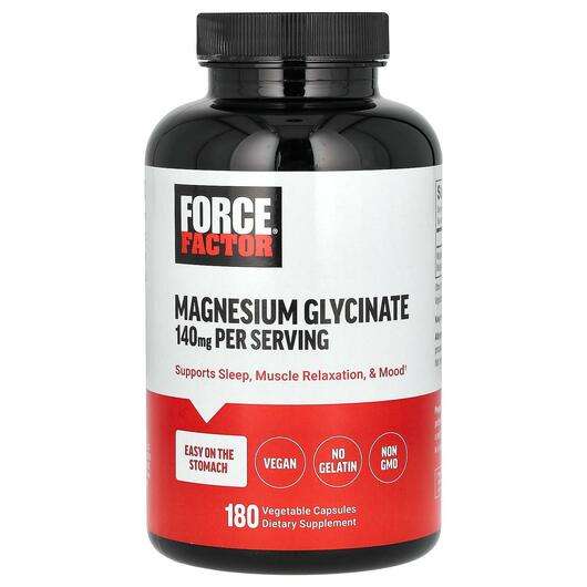 Основне фото товара Force Factor, Magnesium Glycinate 140 mg, Гліцинат Магнію, 180...