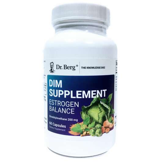 Основне фото товара Dr. Berg, DIM Supplement Estrogen Balance, Дііндолілметан, 60 ...