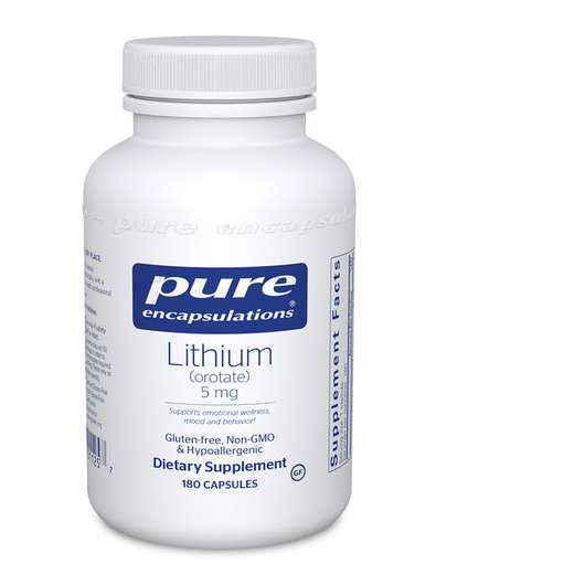 Основное фото товара Pure Encapsulations, Литий, Lithium orotate 5 mg, 180 капсул