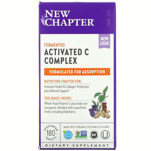 Основное фото товара New Chapter, Витамин C, Fermented Activated C Complex, 180 таб...